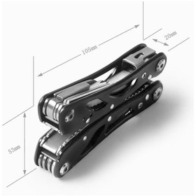 تصویر انبر دست و ابزار چندکاره تاشو مدل F1 مشکی 