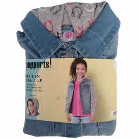 تصویر کت دخترانه پیپرتس مدل کلاه دار سایز ۱۰ تا ۱۱ سال 