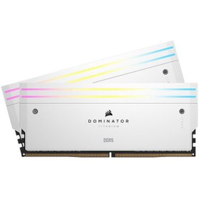 تصویر رم دسکتاپ کورسیر مدل DOMINATOR TITANIUM 32GB(16GBx2) 7200 RGB WHITE CL34 