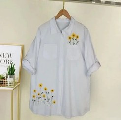 تصویر تونیک سفید مدل آفتابگردان 