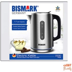 تصویر کتری برقی استیل بیسمارک تحت لیسانس آلمان مدل BM 3401 ا Bismark BM 3401 Electric Kettle Bismark