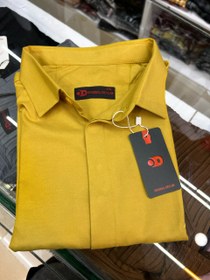 تصویر پیراهن آستین کوتاه مردانه خردلی - اورجینال دیلم Short-sleeved Men's Shirt - Deylam Original