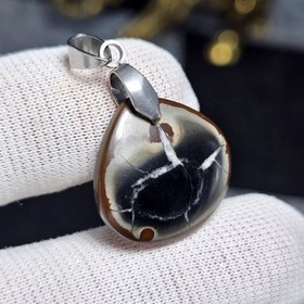 تصویر آویز گردنبند سنگ طبیعی سپتارین معدنی مراکش کد 35068 