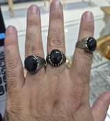 تصویر انگشتر مردانه با نگین مشکی و کیفیت عالی 