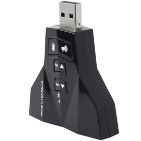 تصویر کارت صدا USB دو کاناله مدل Virtual 7.1 
