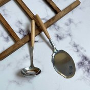 تصویر کفگیر و ملاقه بامبو کد 203 