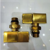 تصویر شیر حوله خشک کن برنجی فلت طلا مات 