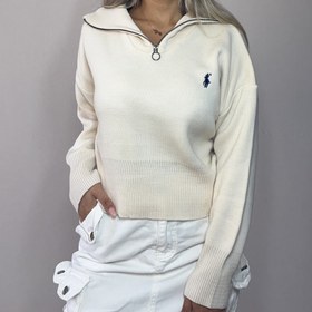 تصویر بافت پولو نیم زیپ 