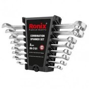 تصویر مجموعه آچار یکسر تخت یکسر رینگ RH-2101 رونیکس (8 عددی) Wrench set one flat head one ring head RH-2101 ronix