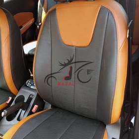 تصویر روکش صندلی ام وی ام X22 تمام چرم با نوار مارون 