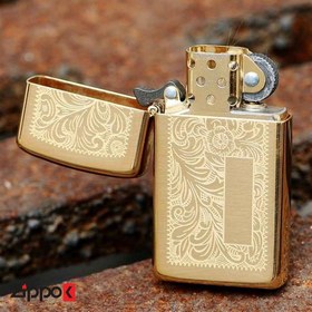 تصویر فندک اورجینال بنزینی زیپو مدل Zippo VENETIAN SLIM BRASS Zippo VENETIAN SLIM BRASS