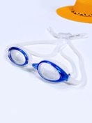 تصویر عینک استخر آبی با فریم شفاف آکواپرو ادونچر ( Adventure ) زنانه و مردانه با ۳ پل بینی 