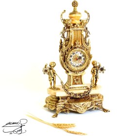 تصویر ساعت و شمعدان برنزی کد 1625 