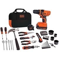 تصویر دریل و کیت ابزار خانگی 20 ولت BLACK+DECKER Max، 68 قطعه (LDX120PK) BLACK+DECKER 20V Max Drill & Home Tool Kit, 68 Piece (LDX120PK)