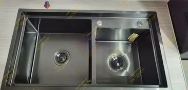تصویر سینک ظرفشویی استیل مشکی لوتوس کد 021 