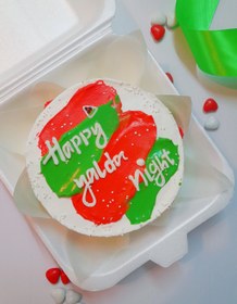 تصویر کیک یلدایی قرمز سبز Yalda cake