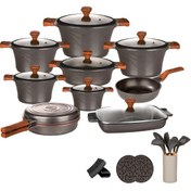 تصویر سرویس قابلمه تیتانیوم کاندید مدل سزار (28 پارچه) Candid Titanium Caesar Cookware-Set 28 Pcs