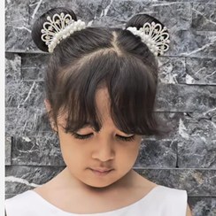 تصویر کش مو مرواریدی تاج دار طرح یک 