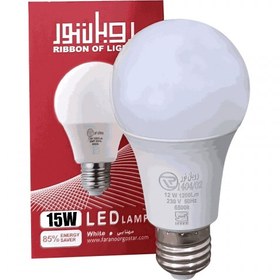 تصویر لامپ حبابی 15 وات ال ای دی روبان نور - بسته 1 عددی / افتابی / 12 ماه 15 watt LED light ribbon bulb