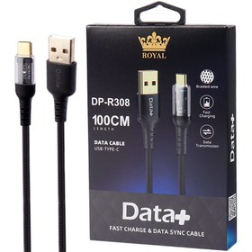 تصویر کابل تایپ سی فست شارژ DATA+ Royal DP-R308 2.4A 1m Royal DP-R308 2.4A 1m Type-C Cable