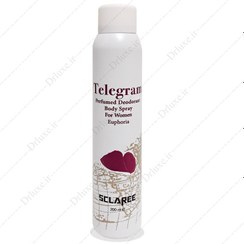 تصویر اسپری بدن زنانه مدل Telegram حجم 200 میل اسکلاره Sclaree Telegram Spray For Woman 200ml