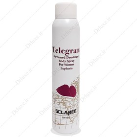 تصویر اسپری بدن زنانه مدل Telegram حجم 200 میل اسکلاره Sclaree Telegram Spray For Woman 200ml