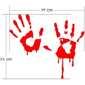 تصویر برچسب برش خورده مدل دست خون آلود کد 0034 