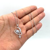 تصویر گردنبند استیل طرح ماه و ستاره 