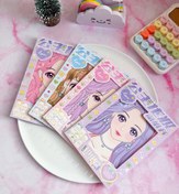 تصویر سرگرمی آرایشی دختر همراه استیکر و نگین 