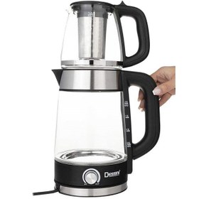 تصویر چای ساز دسینی مدل 7007 ظرفیت ۲ لیتر با کتری شیشه‌ای 