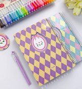 تصویر دفتر شطرنجی ۱۰۰ برگ جلد سخت جزوه نویسی سری tulip 