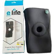 تصویر زانوبند کشکک باز نئوپرنی طرح آمریکایی الایف 640 elife neoprene knee support 640