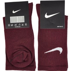 تصویر جوراب نایک ساق بلند نخ پنبه زرشکی 