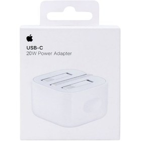 تصویر آداپتور شارژر آیفون 20 وات اصلی ( سه پین ) 20 w apple adaptor