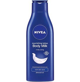 تصویر لوسیون بدن مغذی حاوی روغن بادام 250میل نیوا NIVEA BODY NOURISHING MILK LOTION EXTRA FOR DRAY SKIN