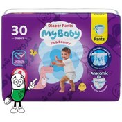 تصویر پوشک شورتی بچه پول آپ سایز ۴ بزرگ مای بی بی ۱۶ عددی My Baby Pull Up Size 4 16Diapers