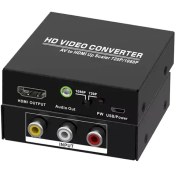 تصویر مبدل AV به HDMI با خروجی صدا مجزا لیمستون LimSton AV to HDMI Converter Metal Housing With Audio Extractor