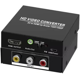 تصویر مبدل AV به HDMI با خروجی صدا مجزا لیمستون LimSton AV to HDMI Converter Metal Housing With Audio Extractor