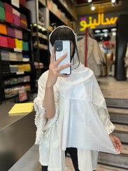 تصویر شال تک رنگ سفید کد 115 