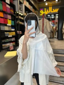 تصویر شال تک رنگ سفید کد 115 