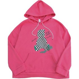 تصویر هودی داخل کرک طرح فانتزی صورتی Ladies hoodie