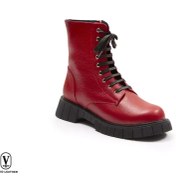 تصویر نیم بوت زنانه چرم کد (8487) 