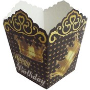 تصویر ظرف پاپ کورن مستر تم طرح تاج بسته 10 عددی مشکی 