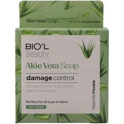تصویر صابون آرایش پاک کن بیول حاوی آلوئه ورا کنترل کننده آسیب پوست 100 گرم Biol Soap Face Wash Aloevera Damage Control Skin 100gr