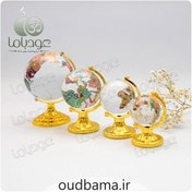 تصویر کره زمین کریستال نقشه رنگی فنگشویی CRYSTAL GLOBE 