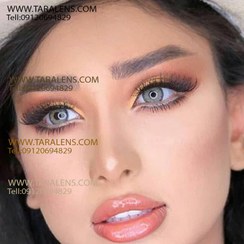 تصویر لنز رنگی طوسی سبز روشن دوردار 