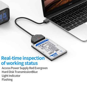 تصویر تبدیل SATA به USB 3.0 مناسب برای هارد 2.5 و 3.5 اینچ SATA to USB 3.0 converter suitable for 2.5 and 3.5 inch hard drives