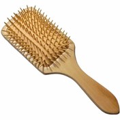 تصویر برس مو دندانه چوبی موبان دندانه چوبی مربعی اصلی سایز بزرگ ا Bamboo wooden hair brush with square teeth, big size Bamboo wooden hair brush with square teeth, big size