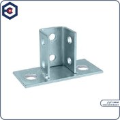 تصویر پایه نصب ساپورت ، سی چنل/ضخامت 4mm - سیاه Single channel post base plate for strut channel ,2 hole Thickness=4mm
