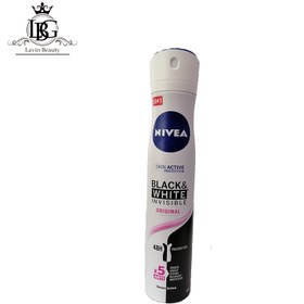 تصویر مام رول ضد تعریق مردانه سیاه سفید فرش حجم 50 میل Nivea men black and white invisible fresh Roll on 50 ml